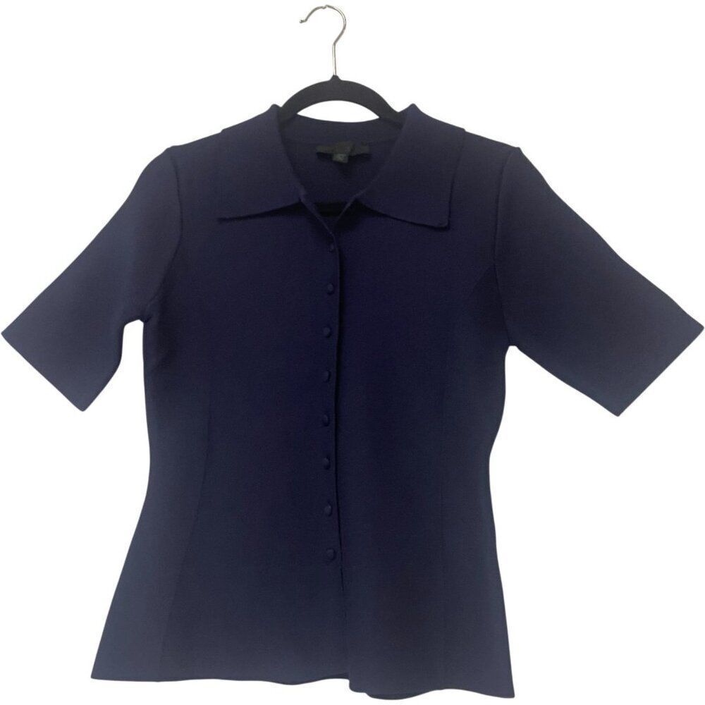 Zara Womens Jacket Small Navy Blue Knit Button Front Sweater 9598/054 NWOT